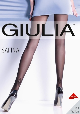 Состав:
Полиамид 90%, 
Эластан 9%,
Хлопок 1%
	Тонкие фантазийные колготки с оплетенной лайкрой, плотностью 20 ден, с усиленным плоским швом, х/б ластовицей и широким комфортным поясом, геральдический орнамент сзади на голени.