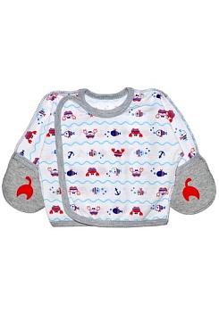 Состав:
Кулирка
Хлопок 100%
	Детская распашонка с царапками, с аппликацией. 