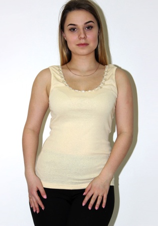 Состав:
Рибана с лайкрой
Хлопок 95%
Лайкра 5%
	Женская майка. 

Обратите внимание: расцветка товара на сайте может отличаться от фактической расцветки. Оптовый склад оставляет за собой право поставить товар любого цвета, который имеется на дан