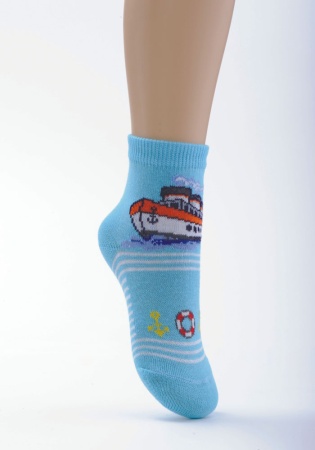 Состав: 
Хлопок 87%, 
Полиамид 12%, 
Эластан 1%
	Летний носок, с яркими контрастными рисунками и полосами.