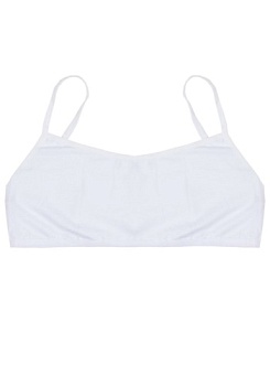 Состав:
Хлопок 95%
Эластан 5%
	Детское бюстье для девочки на тонких бретельках.