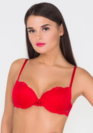 Состав:  
Кружево
ПА 90%,
ПУ 10%
	Бюстгальтер классической формы с формованной чашкой с Push-ap для размеров 70AB, 75ABC, 80B и без Push-ap для размеров 70C, 75DE, 80CDE, 85BCD. Детали бюстгальтера выполнены из кружевного полотна и узкого кружева