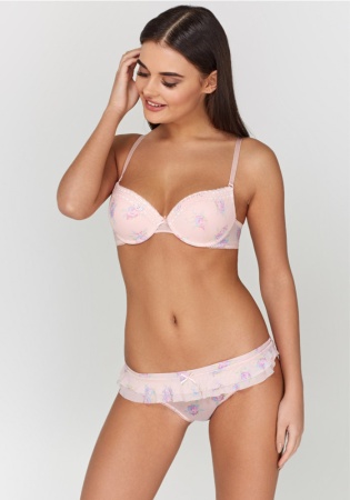 Состав:
Эластичная сетка
ПА 88%
ПУ 12%
Эластичное кружево
ПА 90%
ПУ 10%
Ластовица
Хлопок 100%
	Трусики классические выполнены из эластичной принтованной сетки, декорированы узким кружевом и эластичной лентой с фестонами. Передняя и задняя дет