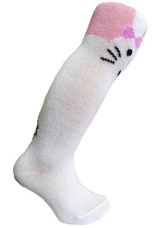 Состав:
Хлопок 85%
Полиамид 10%
Эластан 5%
	Колготки гладкие демисезонные для девочки с рисунком в виде мордочки зайчика на колене.