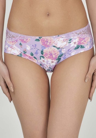 Состав:
Эластичное полотно
ПА 85%,
ПУ 15%
Кружево
ПА 90%,
ПУ 10%
Ластовица
Хлопок 100%
	Трусики-боксеры выполнены из эластичного принтованного полотна и кружева. Линия талии декорирована эластичной лентой с фестонами. Задняя деталь декорирван