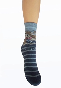 Состав: 
Хлопок 74%, 
Полиамид 24%, 
Эластан 2%
	Двойной борт, гладкие, плюшевый след, компьютерный рисунок.