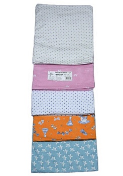 Состав:
Трикотаж
Хлопок 100%
	Набор пелёнок (5 штук). Цена указана за 1 штуку.
