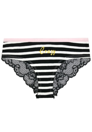 Состав:
Полотно: хлопок  95% / эластан 5%
Кружево: нейлон 90% / эластан 10%
    Стильные, красивые, кружевные женские трусы с принтом. Передняя деталь выполнена из хлопкового полотна, задняя деталь выполнена из кружева. 