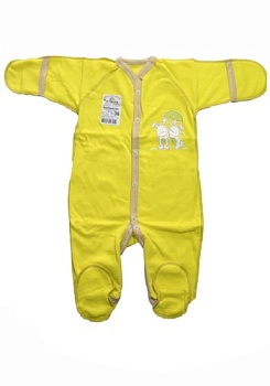 Состав:
Футер
Хлопок 100%
	Детский однотонный комбинезон с апликацеией и царапками. Швы наружу. 