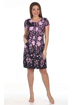 Состав:
Кулирка
Хлопок 100%
	Женский халат на молнии.