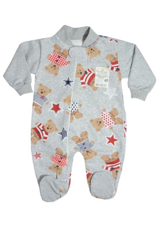 Состав:
Футер 2-х нитка
Хлопок 100%
       Детски комбинезон на молнии 