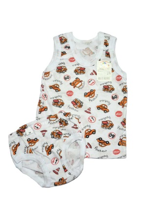 Состав:
Кулирка
Хлопок 100%
	Комплект белья для мальчиков (майка + трусы). 