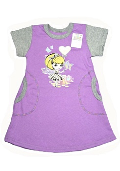 Состав:
Интерлок 
Хлопок 100%
	Платье для девочки.