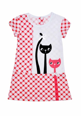 Состав:
Кулирка
Хлопок 100%
	Детское платье с апликацией. 