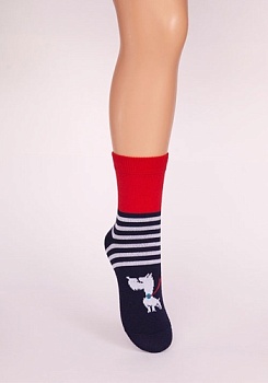 Состав:
Хлопок: 72%, 
Полиамид: 26%, 
Эластан: 2%.
	Демисезонные носки для мальчиков в 3-х рисунках на каждом размере.