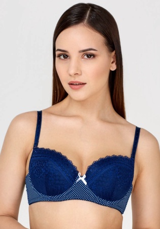 Состав:
Эластичное полотно
ПА 85%,
ПУ 15%
Кружево
ПА 90%,
ПУ 10%
	Бюстгальтер формы T-Shirt с формованной чашкой без Push-ap для всех размеров. Детали бюстгальтера выполнены из эластичного принтованного полотна и кружева, декорированы эластично