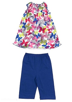 Состав:
Кулирка
Хлопок 100%
	Яркий, легкий костюм для девочки в модной цветовой гамме. Состоит из двух предметов (маечка + велосипедки).