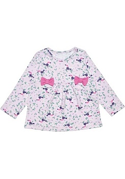 Состав:
Интерлок
Хлопок 100%
	Детская кофта для девочки, украшена бантиками. 