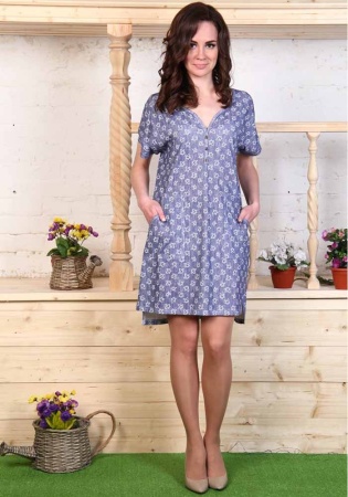 Состав: 
Кулирка 
Хлопок 100% 
    Туника расклешённого силуэта, длиной  до  середины  бедра, спинка чуть длиннее переда. Горловина обработана окантовкой, которая эмитирует застёжку. Спинка без особенностей. В низу боковых швов – разрезы.

Обра