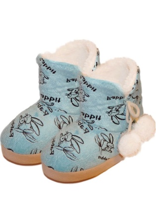 Состав:
Акрил 95%,
Эластан 5%
	Детские сапожки с мехом внутри, бубонами сбоку.
	