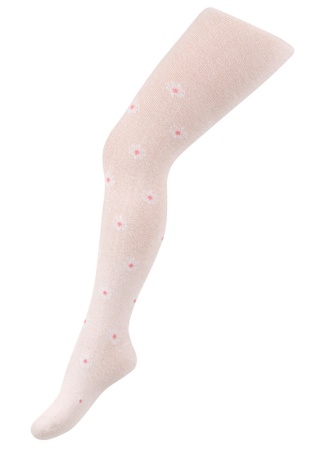 Состав:
Хлопок 76%, 
Полиамид 21%, 
Эластан 3%
	Качественные детские хлопковые колготки в цветочек, из высокоэластичной пряжи, отличного качества, сохраняют форму и внешний вид.