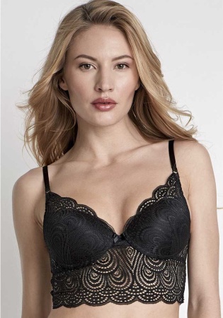Состав:
Эластичное кружево
ПА 90%,
ПУ 10%
	Бюстгальтер классической формы на косточках, выполнен из эластичного кружева. Формованные чашки с Push-up для размеров 70AB, 75ABC, 80B и без Push-up для размеров 70CD, 75DE, 80CDE, 85BCDE. Центральная де