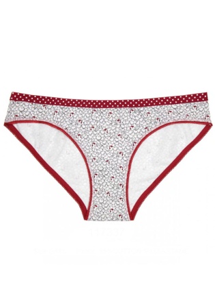 Состав:
Хлопок 95%,  
Эластан 5%
	Женские трусики из набивного полотна, декорированы атласным бантиком.