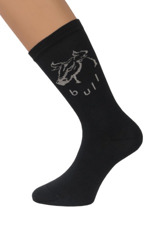 Состав:
Хлопок – 75%
ПА – 20%
Эластан – 5%
    Носки мужские демисезонные , классические с принтом на паголенке символом нового 2021 года.