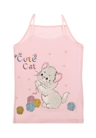 Состав:
Хлопок 100%
	Детская майка для девочки на тонких бретелях. Спереди украшены рисунком. Цвета ассорти. 