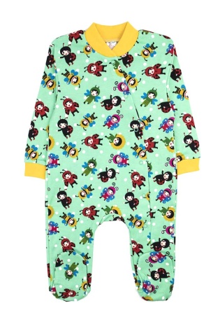 Состав:
Интерлок
Хлопок 100%
	Комбинезон ясельный  на кнопочках по всей длине и на одной ножке. На рукавах манжетики.