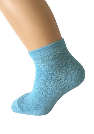 Состав:
Хлопок 80%
Полиамид 18%
Эластан 2%
	Носки летние с ажурной перфорацией для девочек.
