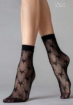 Состав:
Полиамид 84%
Эластан 16%
    Ажурные фантазийные носки с узором 