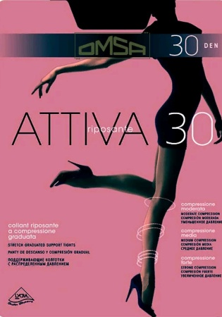 Состав: 
Полиамид 89%, 
Эластан 10%
Полипропилен 1%
	Эластичные колготки 30 DEN с распределенным давлением по ноге, поддерживающими шортиками, с  комфортным швом и гигиеничной ластовицей. Укрепленный мысок.