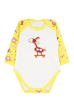 Состав:
Футер
Хлопок 100%
	Детское боди с аппликацией, длинный рукав.