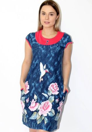 Состав: 
Хлопок 100% 
	Туника женская.  

Обратите внимание: расцветка товара на сайте может отличаться от фактической расцветки. Оптовый склад оставляет за собой право поставить товар любого цвета, который имеется на данный момент.	