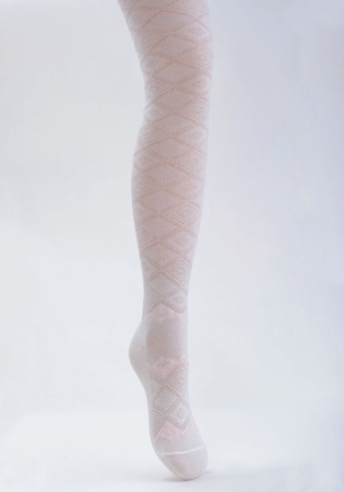 Состав: 
Хлопок 71%, 
Полиамид 27%, 
Эластан 2%
	Ажурные колготки с люрексом, для каждого размера индивидуальный рисунок.