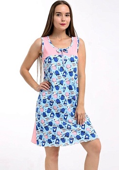 Состав:
Хлопок 100%
	Женская сорочка из принтованного полотна.
Обратите внимание: расцветка товара на сайте может отличаться от фактической расцветки. Оптовый склад оставляет за собой право поставить товар любого цвета, который имеется на данный 