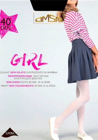 Состав: 
Полиамид 87%
Эластан 13%
	Полупрозрачные эластичные колготки для девочки плотностью 40 ден с усиленным мыском и комфортными швами.