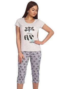 Состав:
Кулирка
Хлопок 100%
	   Женская пижама 