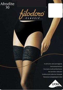 Состав: 
Полиамид 83%,  
Эластан 17%.
   Матовые прозрачные чулки 30 den. Широкая резинка с силиконовой каймой и изысканными ажурными кружевами с цветочным узором. Нить Lycra двойного кручения, прозрачные мыски.