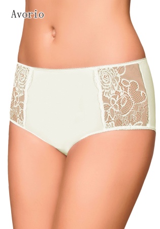 Состав:
Хлопок 95%
Эластан 5%
	Хлопковые женские трусы слип макси с завышенной линией талии. Боковые вставки с изысканным кружевом с цветочным рисунком и имитацией ажурной сетки. Плоские швы и мягкий эластичный материал делают эту модель практическ