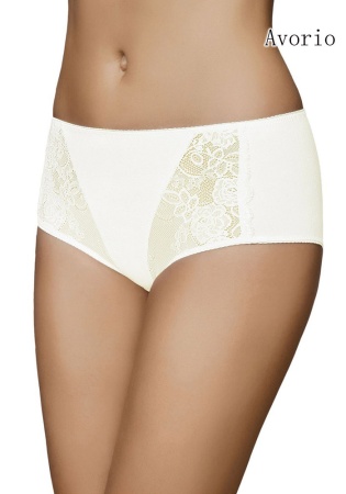 Состав:
Хлопок 95%
Эластан 5%
      Хлопковые трусы  высокой посадки и кружевными вставками по переду. В этой линии собраны модели с отделкой изысканным кружевом и цветочным рисунком, и имитацией ажурной сетки. Благодаря крою, приближенному к корсе