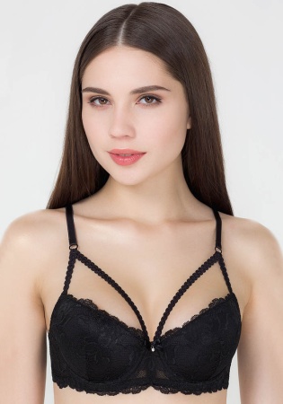 Состав:
Эластичное кружево
ПА 90%,
ПУ 10%
	Бюстгальтер T-Shirt с формованной чашкой без Push-Up для всех размеров. Детали бюстгальтера выполнены из эластичного кружева. Чашка декорирована отделочной лентой с фестонами. Центральная деталь декориров