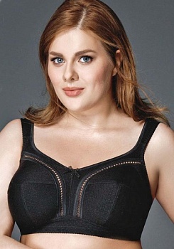 Состав: 
Хлопок 70%, 
Полиамид 20%,
Эластан 10%
	Бюстгальтер из эластичного трикотажного хлопкового полотна и ламинированного полотна. Мягкая чашка. Без каркасов. Расширенная бретель. Отделка - тесьма с эффектом 