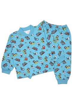 Состав:
Футер
Хлопок 100%
	Пижама детская с длинными рукавами. Манжетики на рукавах и на штанинах снизу. V-образный вырез воротника помогает легко одеть пижаму через голову ребенку.