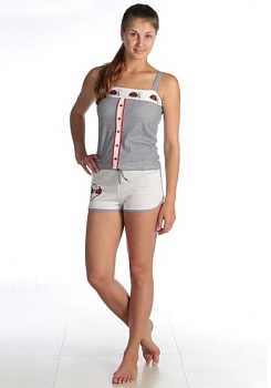 Состав:
Кулирное полотно
Хлопок 100%
	Пижама женская 