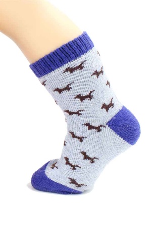 Состав: 
Ангора 50%
Полиамид 20%
Акрил 30%
	Детские носки ангора, махровые внутри, собачки.