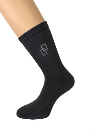 Состав:
Хлопок 80%
Полиамид 18%
Эластан 2%
	Носки мужские с плюшевым следом, широкой резиной, геометрическим рисунком на паголенке. 
