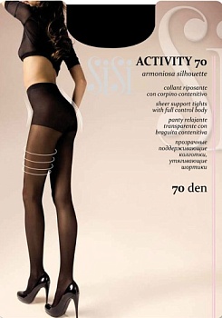 Состав:
Полиамид 86%, 
Эластан 14%
	Матовые непрозрачные колготки с лайкрой, плотностью 70 ден, с моделирующими фигуру 