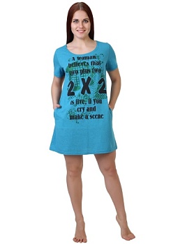 Состав:
Кулирное полотно
Хлопок  70%,
ПЭ 30%
	Туника женская 